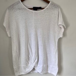 Rachel Roy Top White 100% Linen Womens Size Medium
